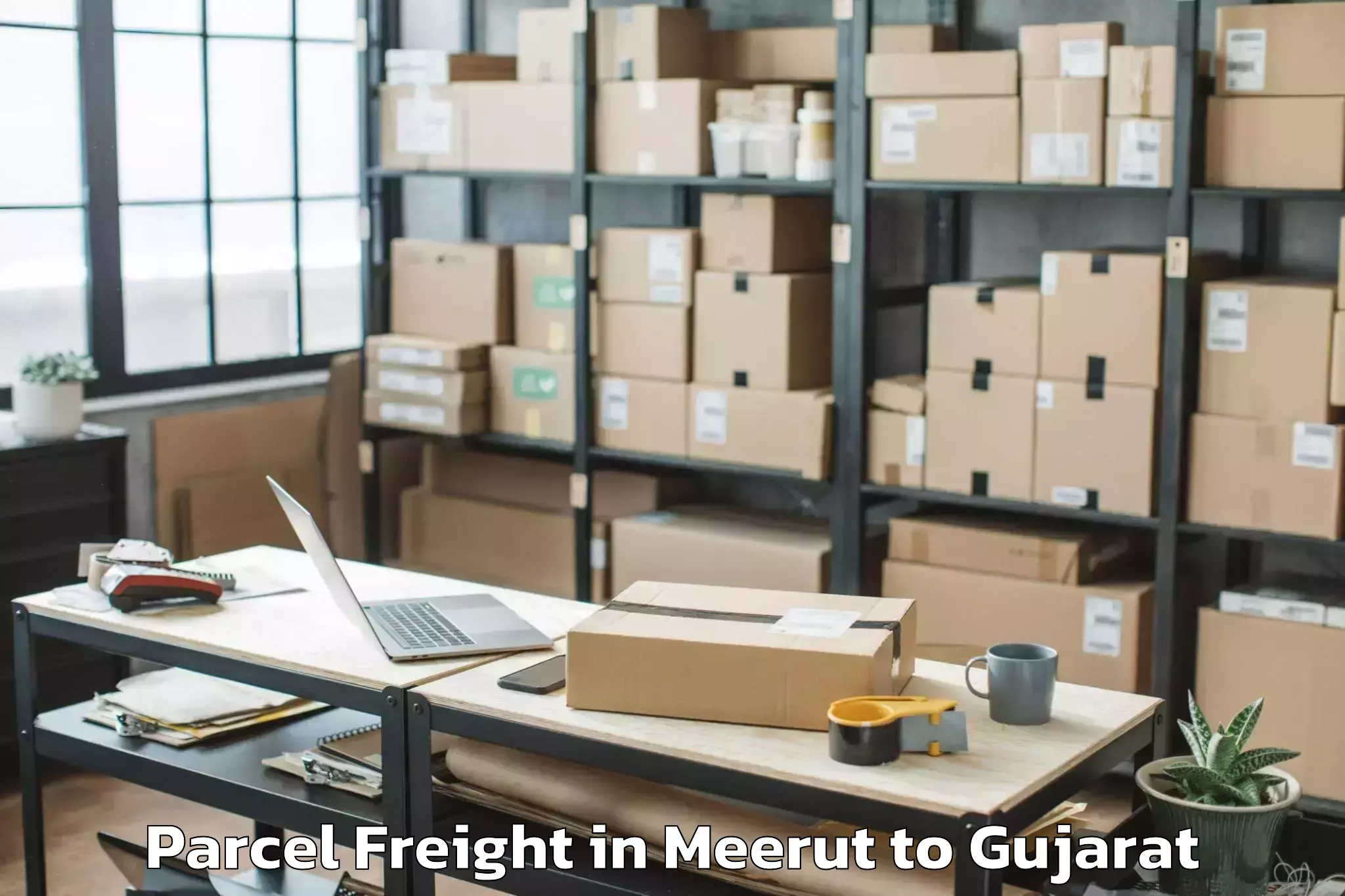 Easy Meerut to Hansot Parcel Freight Booking